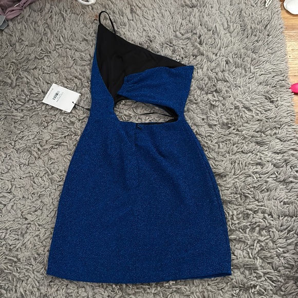 Hello Molly blue sparkly cut out dress - Picture 2 of 3